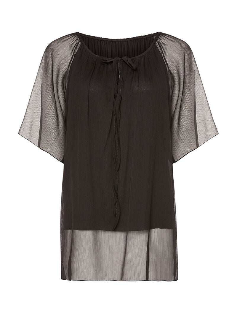 Tunique voile fin - noir - 1