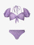 Bikini à manches courtes à imprimé fleuri - Lilas - 1