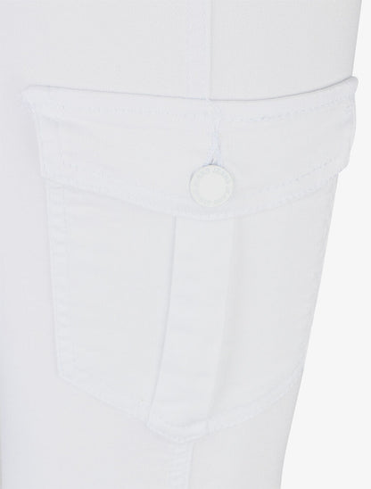 Jean style cargo coupe skinny - Blanc - 3