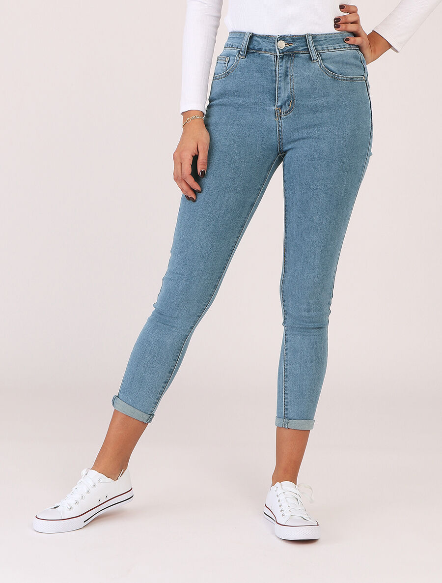 Jean push up skinny taille haute - Bleu clair - 4