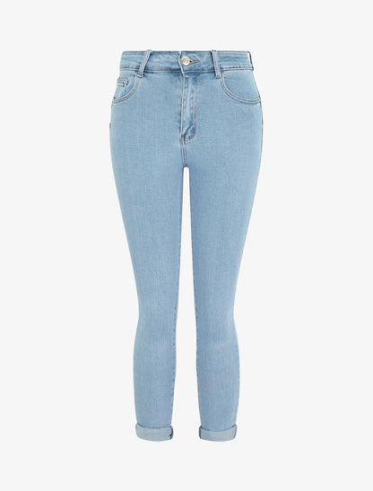Jean push up à revers coupe slim - Bleu - 4