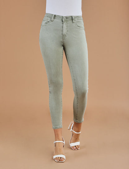 Jean skinny uni push up taille standard - Vert - 4
