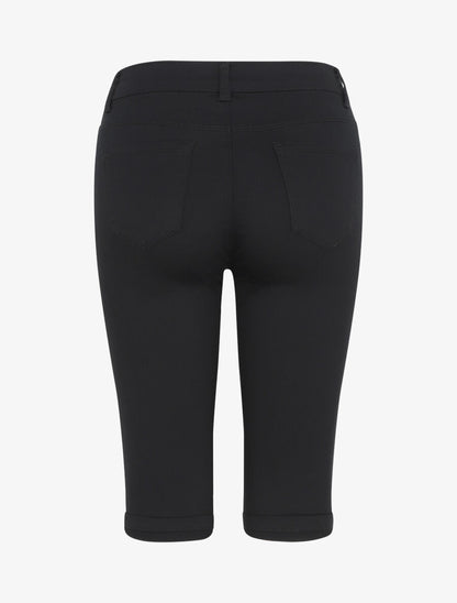 Bermuda uni coupe droite - Noir - 2