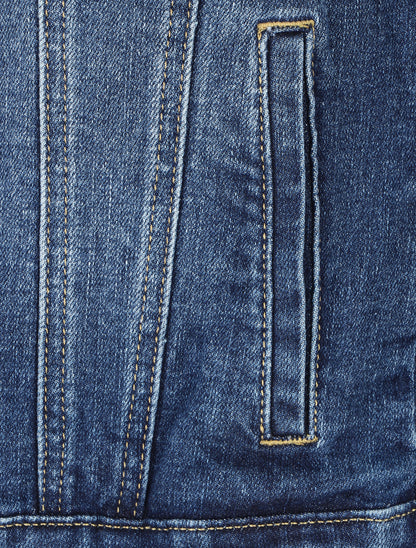 Veste en jean droite - Bleu - 3