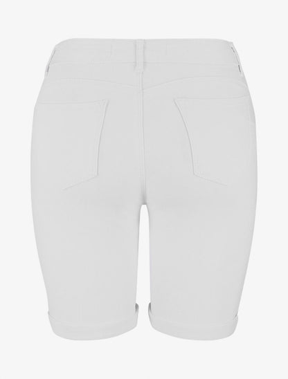 Bermuda push up uni coupe droite - Blanc - 2