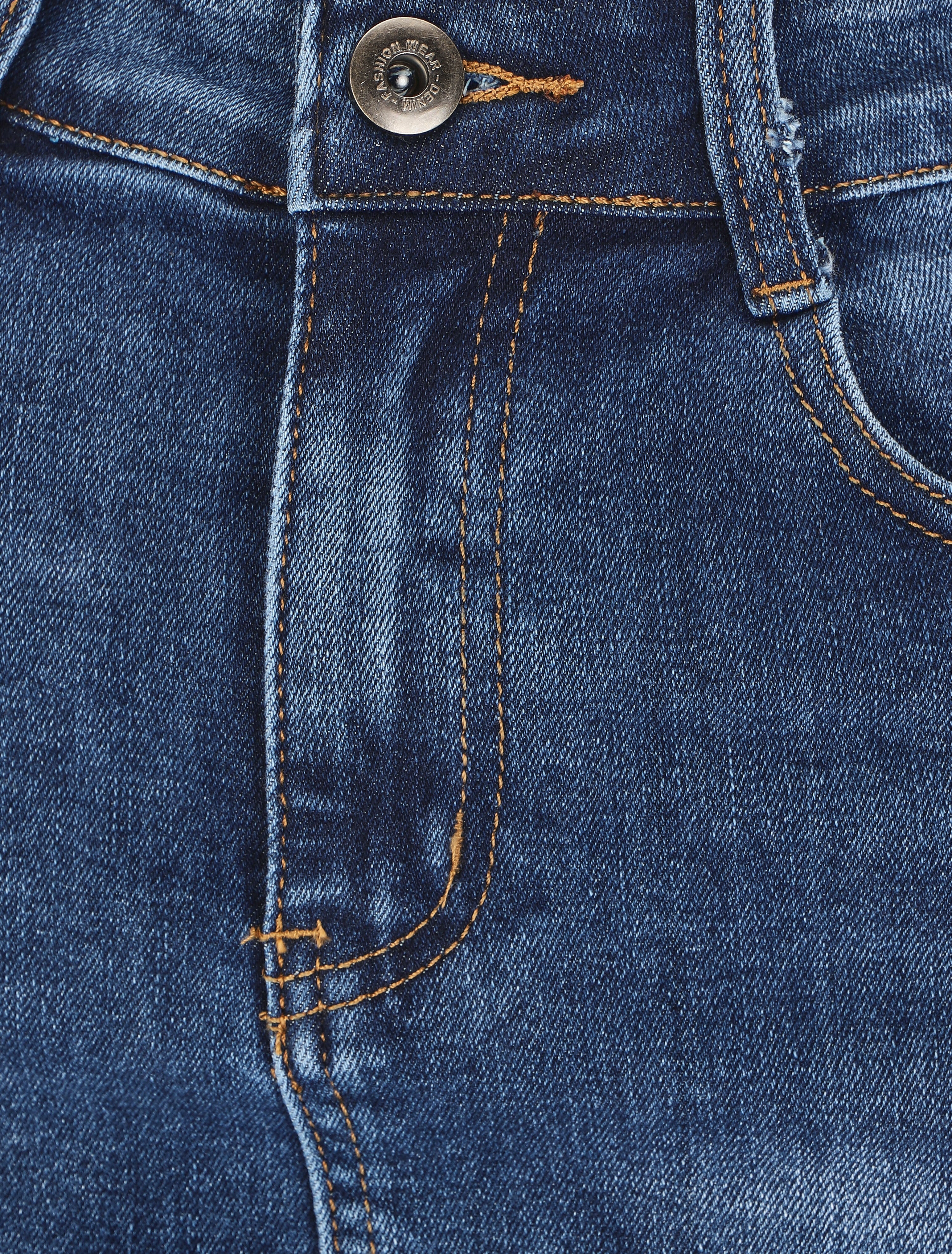 Jupe en jean coupe droite - Bleu - 4