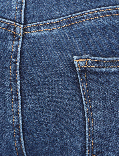 Jean slim taille haute - Bleu - 3