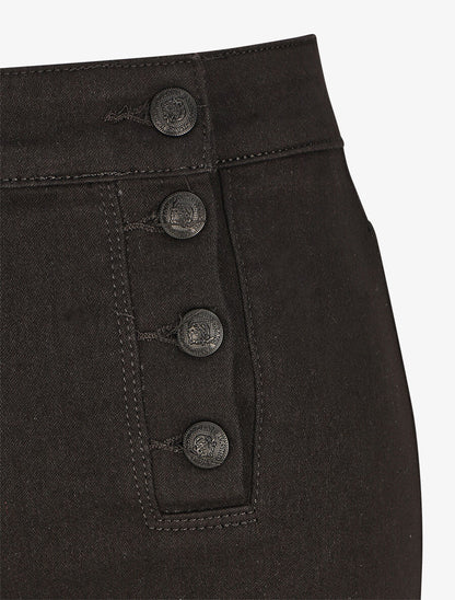 Jean à fermeture boutonnée coupe droite - Noir - 3
