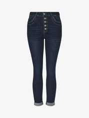 Jean à taille haute coupe droite - Bleu - 1