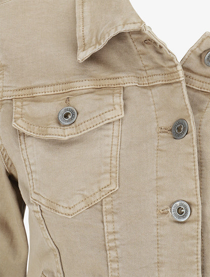 Veste unie coupe droite - Taupe - 3