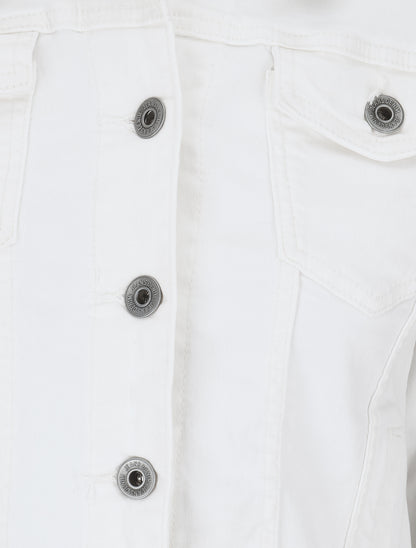 Veste unie coupe droite - Blanc - 3