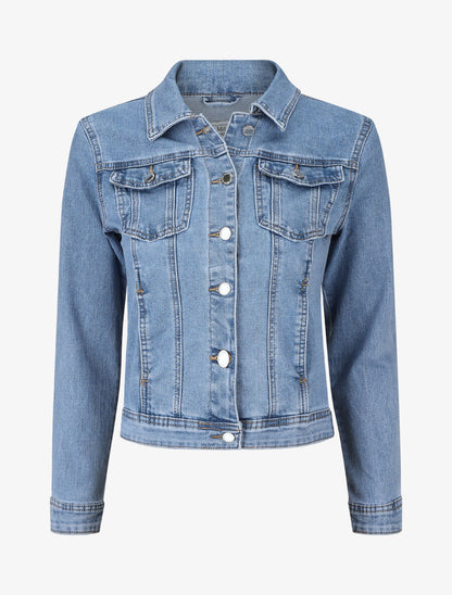 Veste en jean coupe ajustée - Bleu - 1