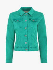 Veste unie en jean - Vert - 4