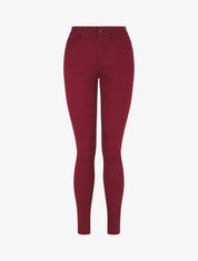 Jean uni coupe slim - Rouge grenat - 1