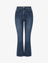 Jean à bords effilochés coupe flare - Bleu - 1