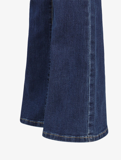 Jean flare extra long à taille standard - Bleu denim - 3