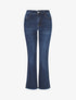 Jean push up à bords effilochés coupe droite - Bleu - 1