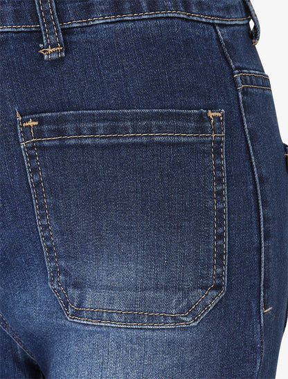 Jean taille haute coupe flare - Bleu - 3
