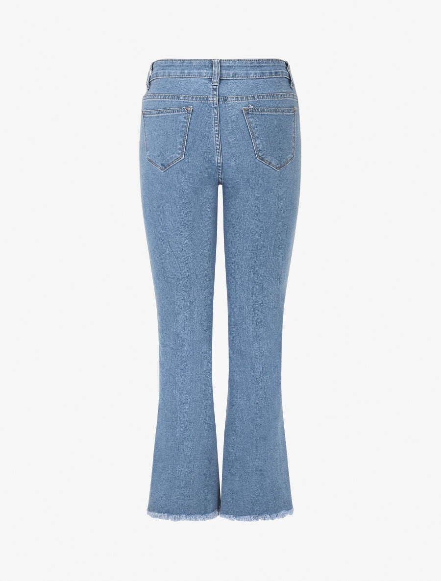 Jean flare taille standard poches plaquées - Bleu - 2