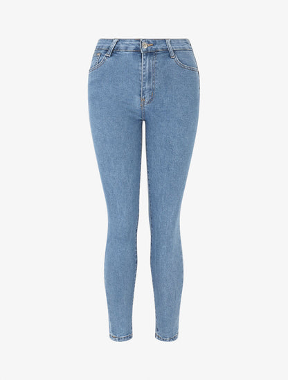 Jean skinny push up taille haute - Bleu - 4