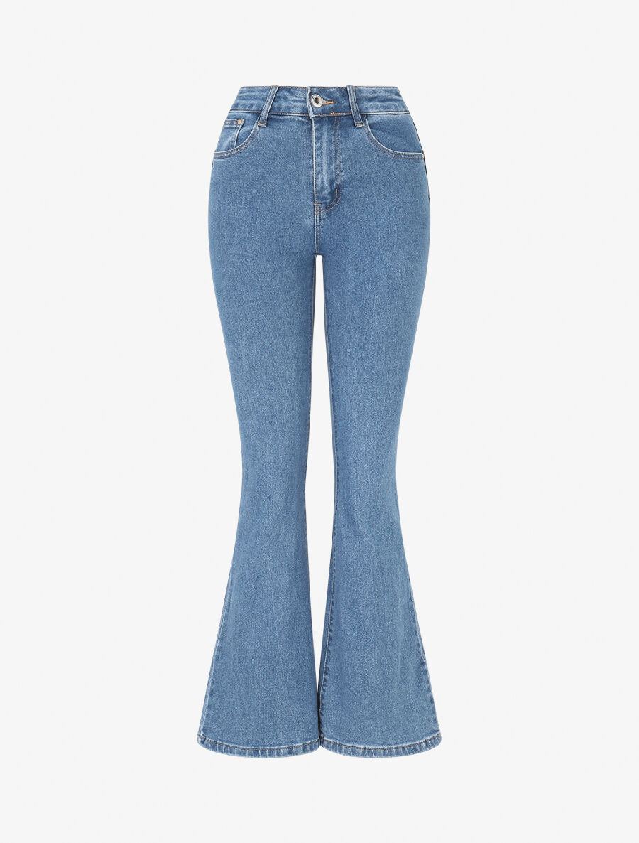 Jean push up coupe flare - Bleu - 4