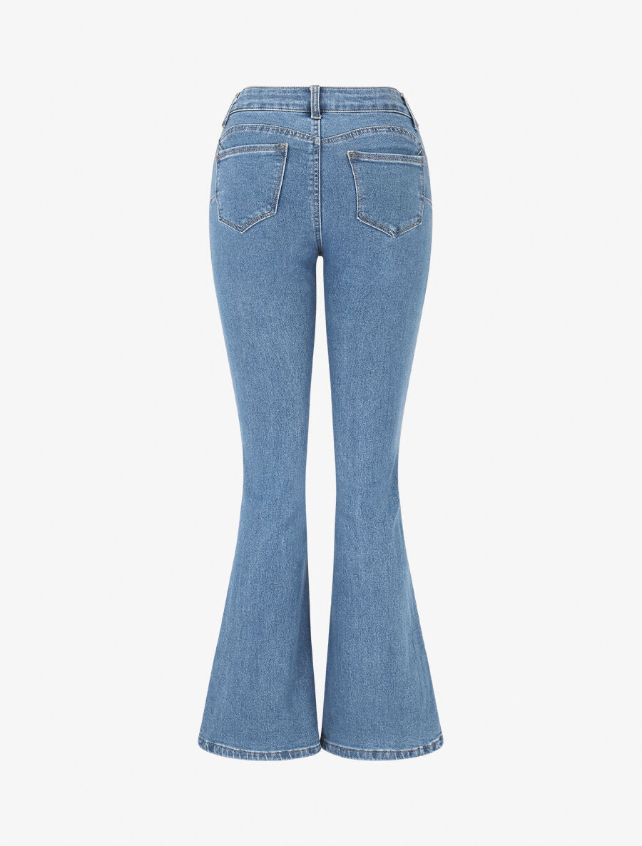 Jean push up coupe flare - Bleu - 2