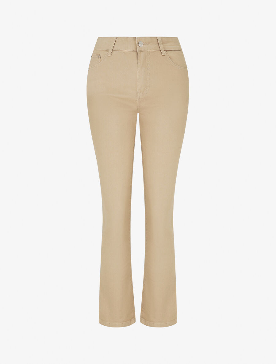 Jean droit grande taille effet push up - Sable - 4