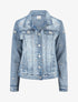 Veste en jean à motif et strass - Bleu - 4