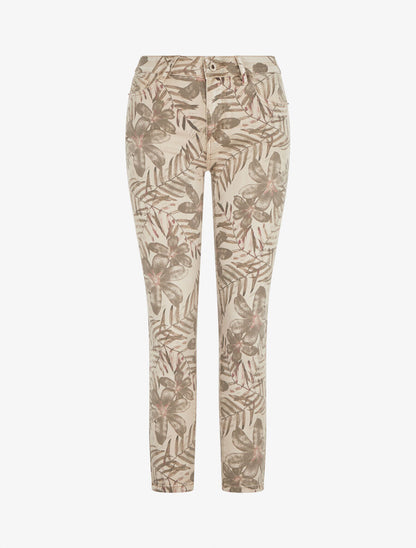 Jean slim imprimé feuillage - Taupe - 4