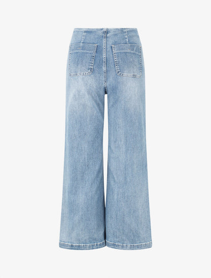 Jean taille haute coupe flare - Bleu - 2