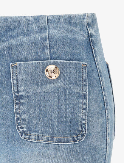 Jean taille haute coupe flare - Bleu - 3