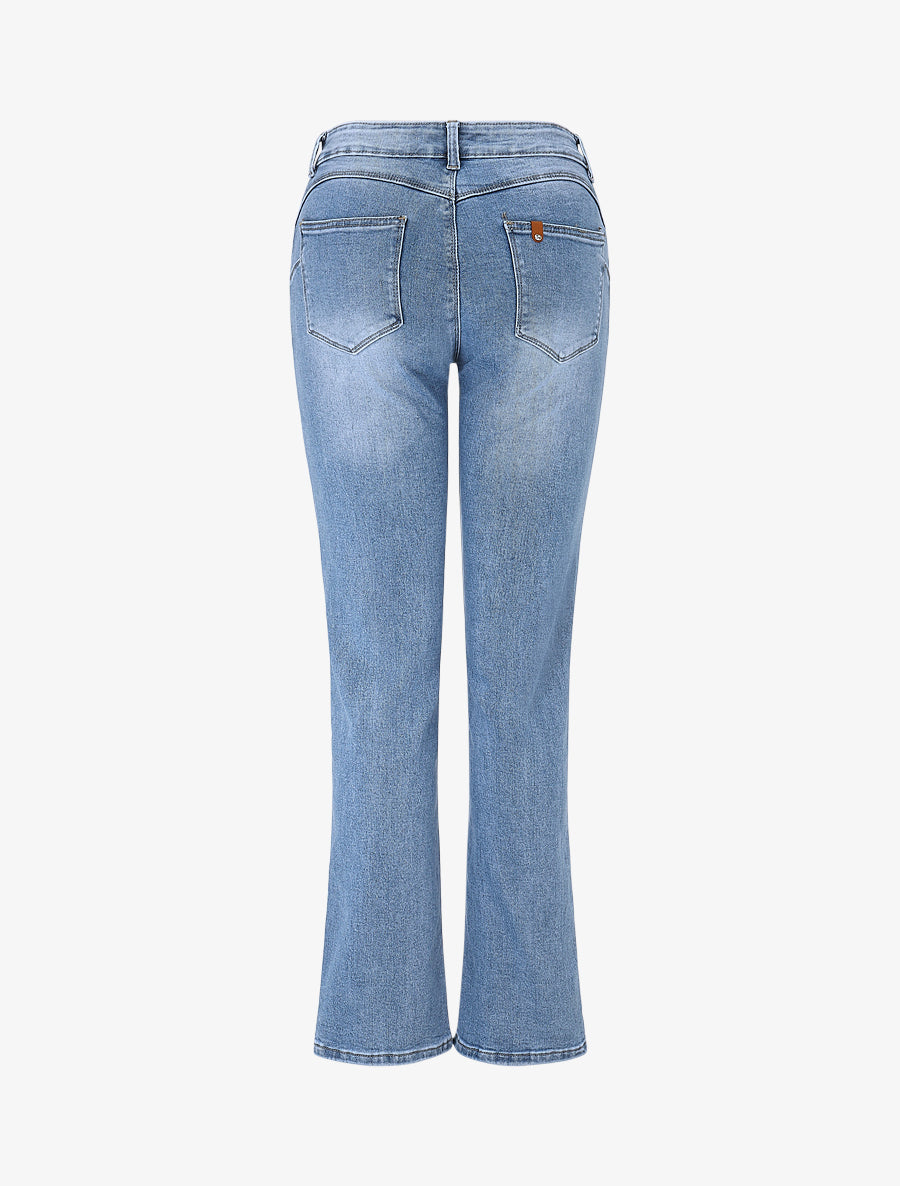 Jean push up droit taille standard - Bleu - 2