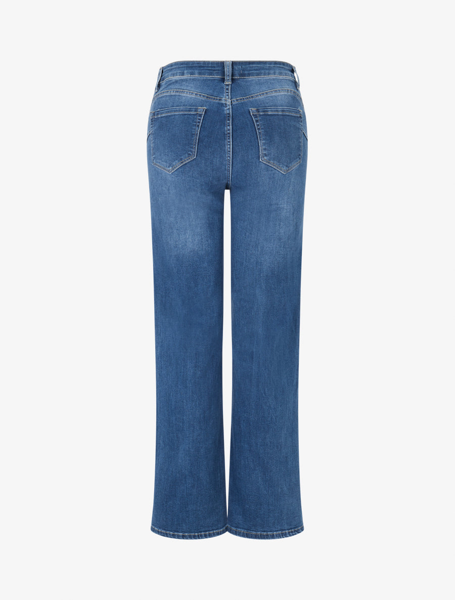 Jean droit push up délavé - Bleu - 2