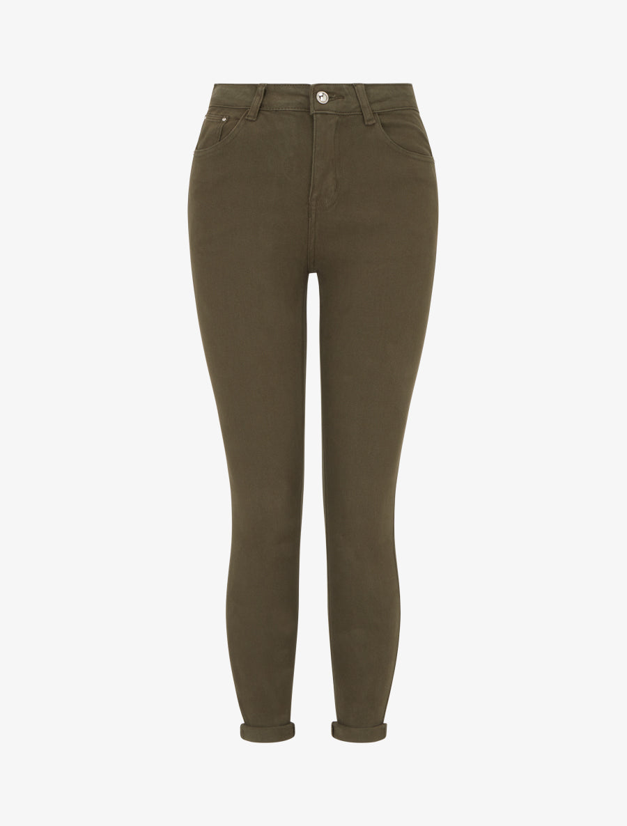 Jean skinny taille standard - Kaki - 1
