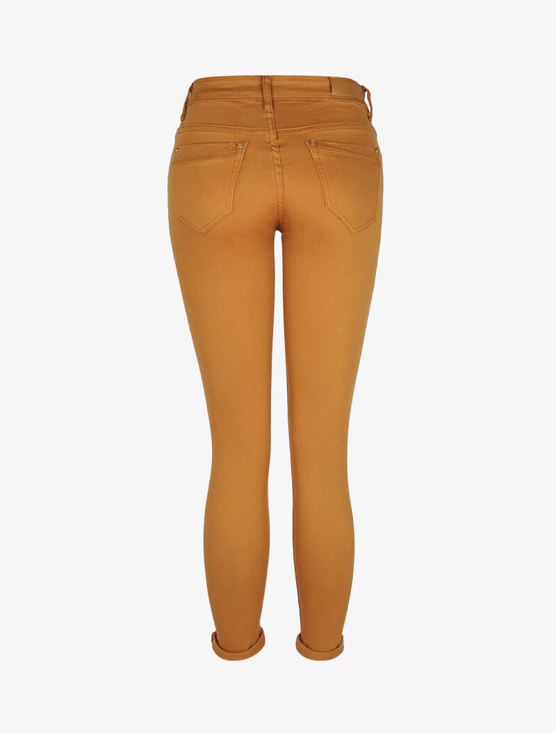 Jean slim stretch à taille haute - Moutarde - 2