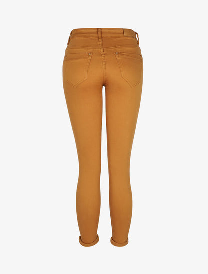 Jean slim stretch à taille haute - Moutarde - 2