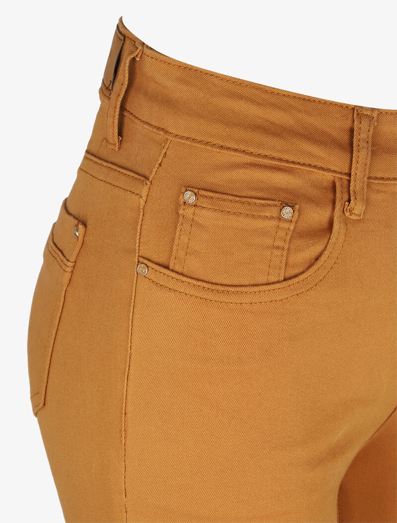 Jean slim stretch à taille haute - Moutarde - 3