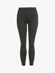 Jean slim satiné à taille haute - Noir - 3