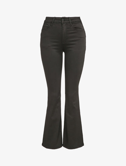 Jean flare effet satiné - Noir - 4