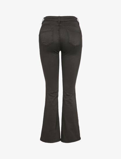 Jean flare effet satiné - Noir - 2