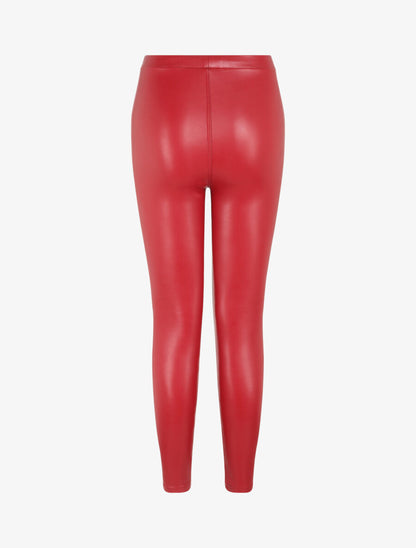 Legging ultra skinny en simili - Rouge - 2
