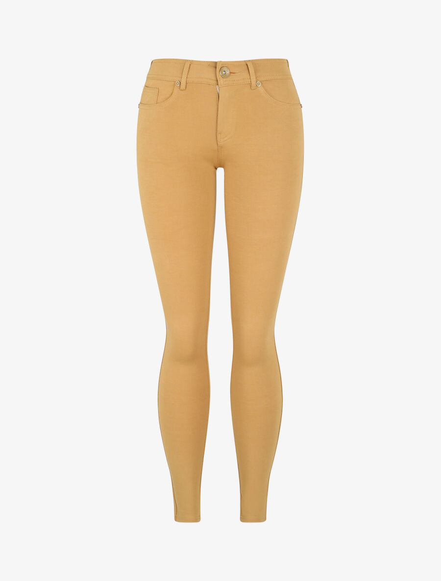 Pantalon stretch à taille basse - Beige - 4