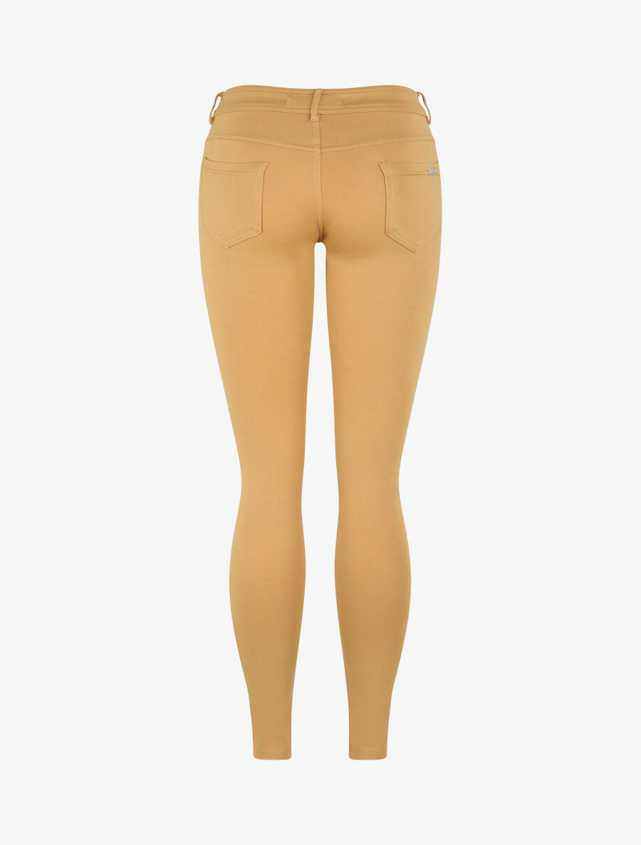 Pantalon stretch à taille basse - Beige - 2