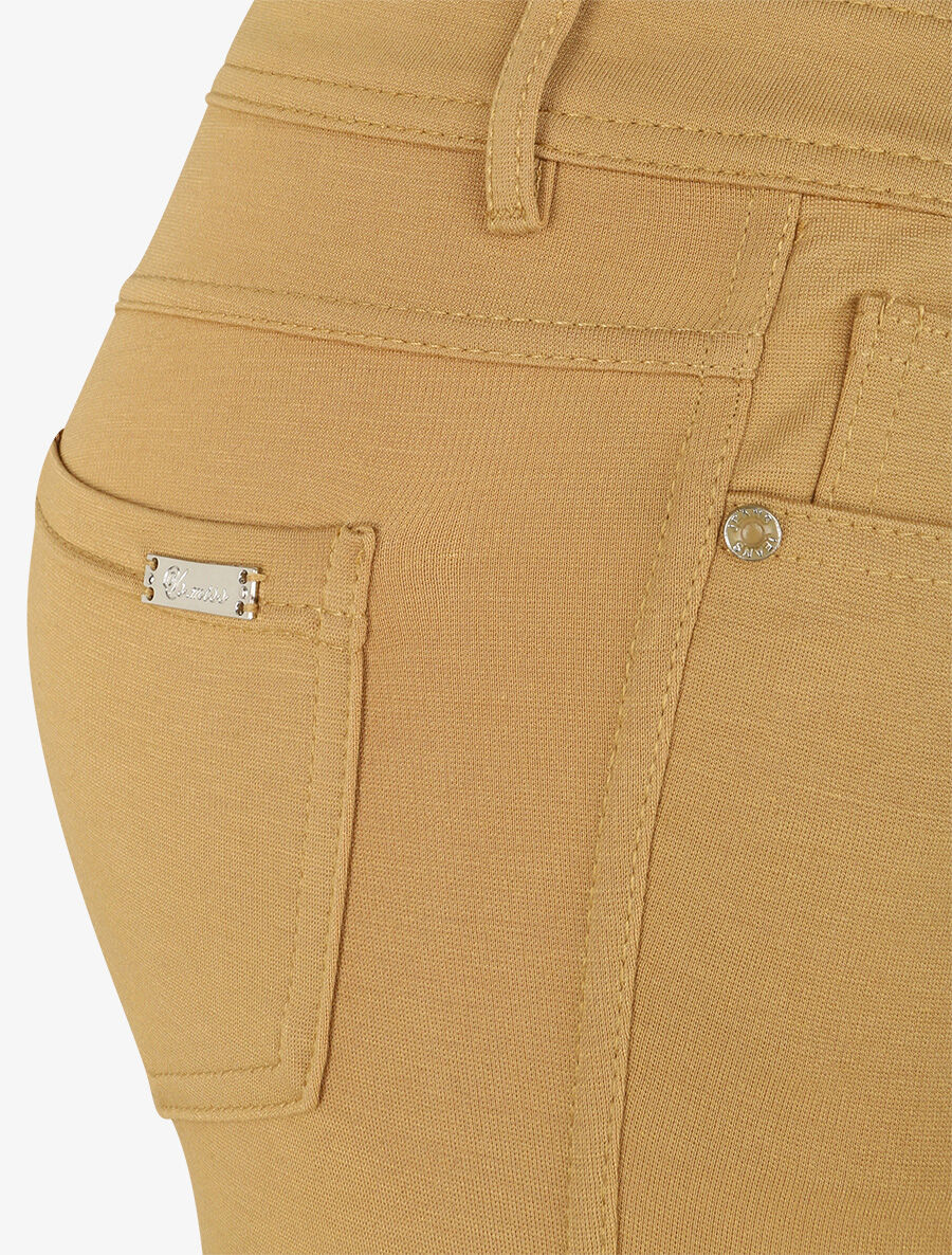 Pantalon stretch à taille basse - Beige - 3