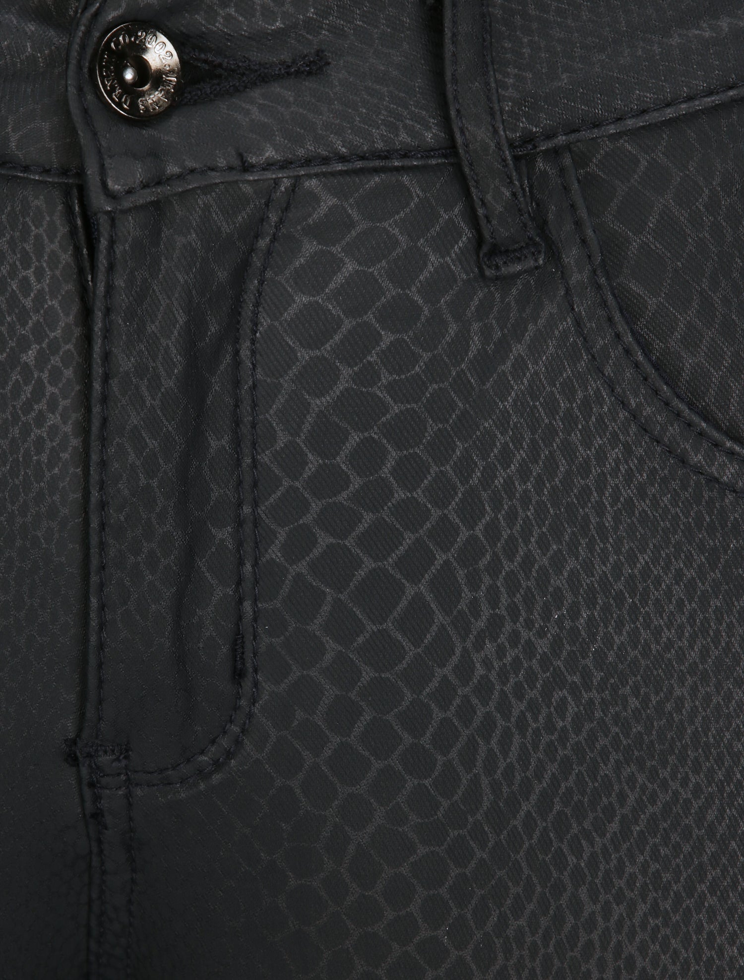 Pantalon en simili effet python - Noir - 3