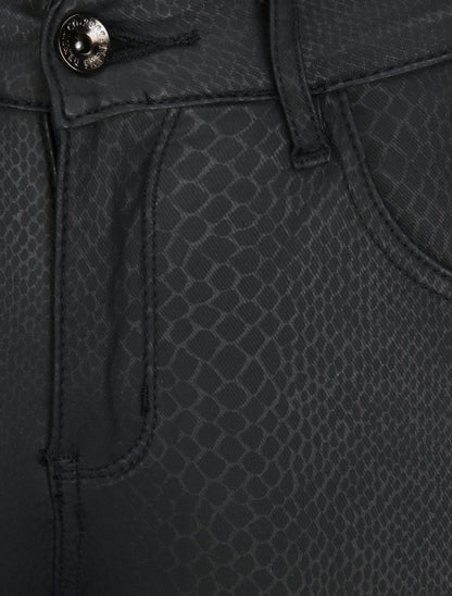 Pantalon en simili effet python - Noir - 3