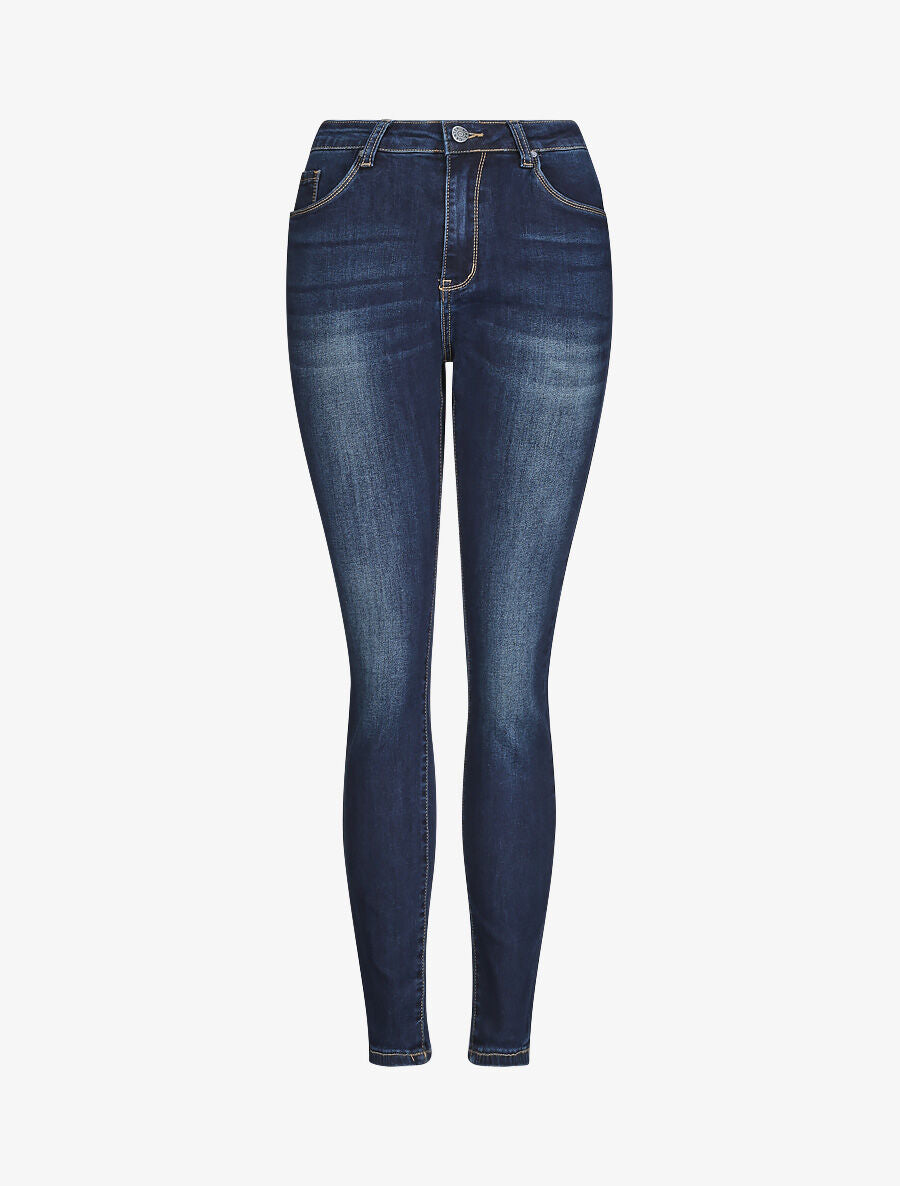 Jean grande taille slim à taille haute - Bleu foncé - 1