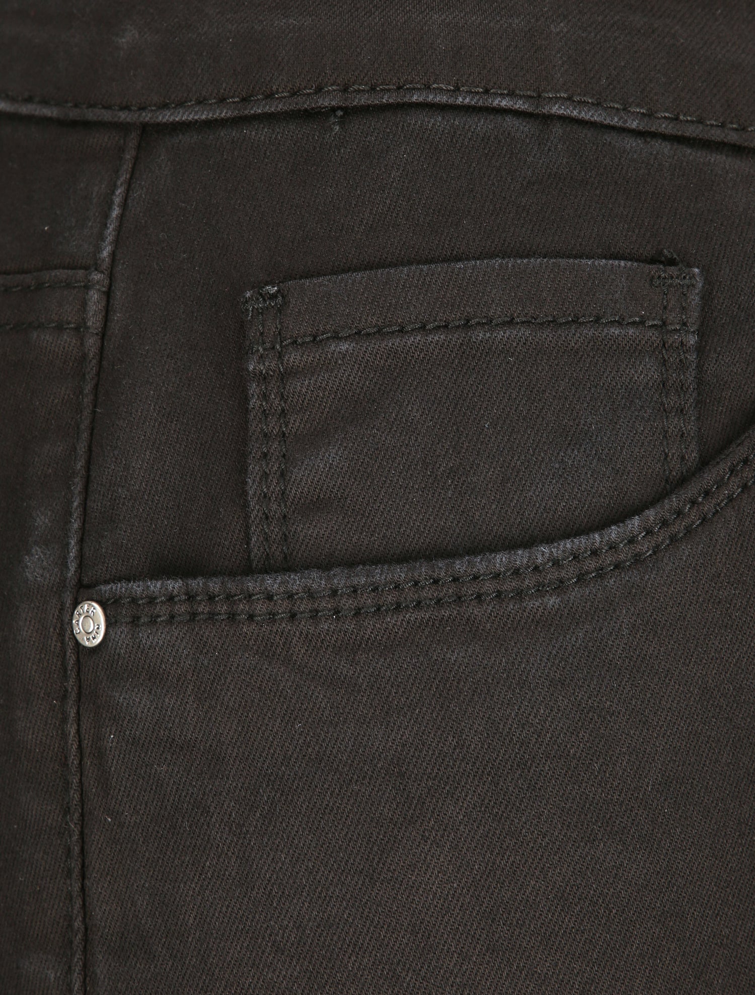 Jean grande taille slim uni à taille haute - Noir - 3