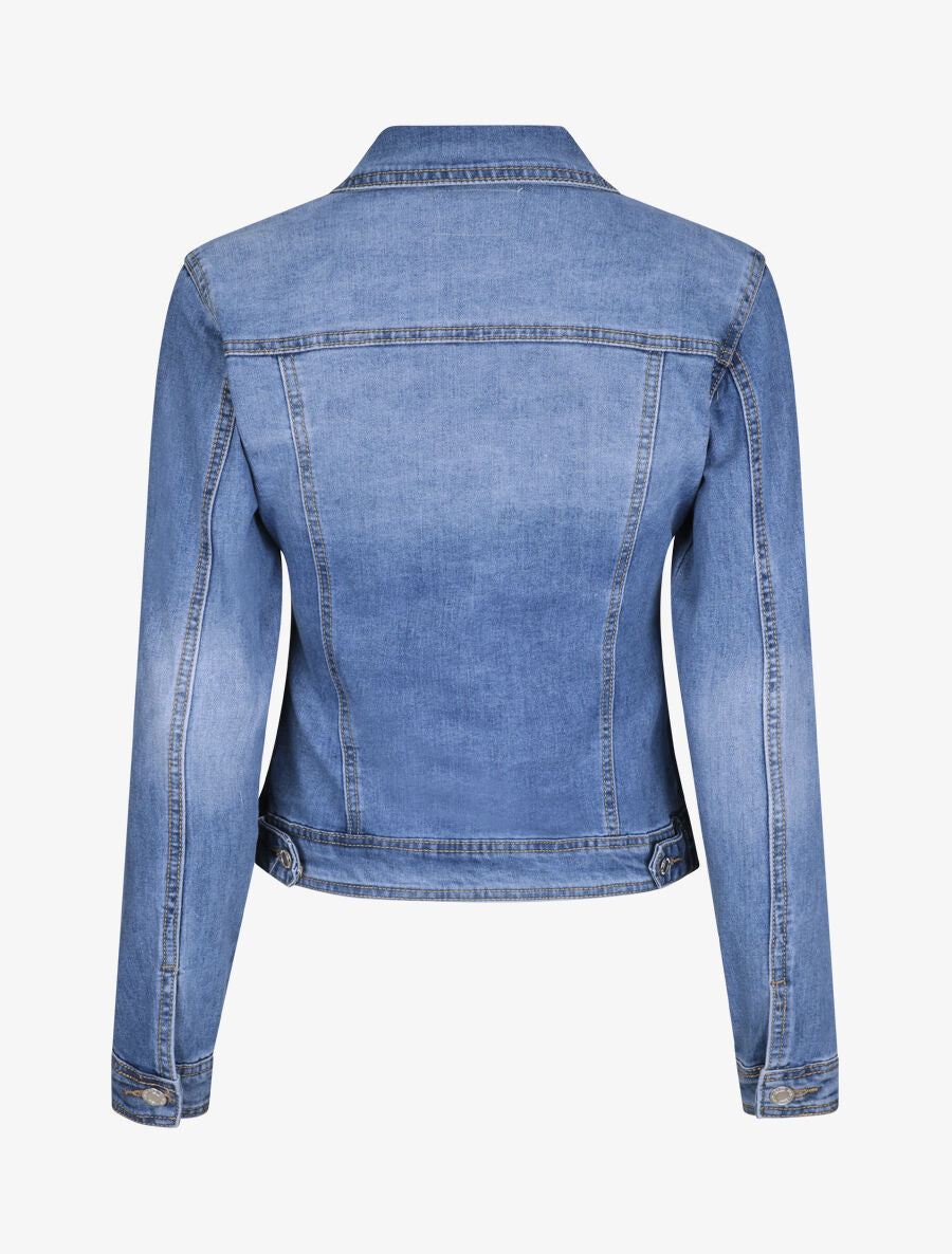 Veste en jean droite délavée - Bleu clair