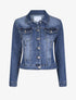 Veste en jean droite délavée - Bleu - 1